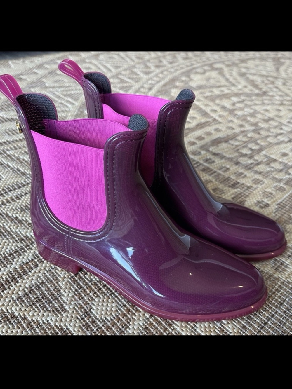 Lemon Jelly Chelsea Rubber Rain/Garden Boot Waterproof Size 39 -US 8-8.5 Pink